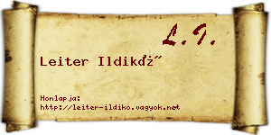 Leiter Ildikó névjegykártya
